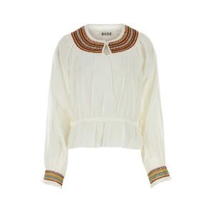 Bode Women White Cotton Georgette Blouse